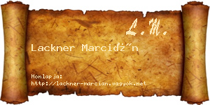 Lackner Marcián névjegykártya